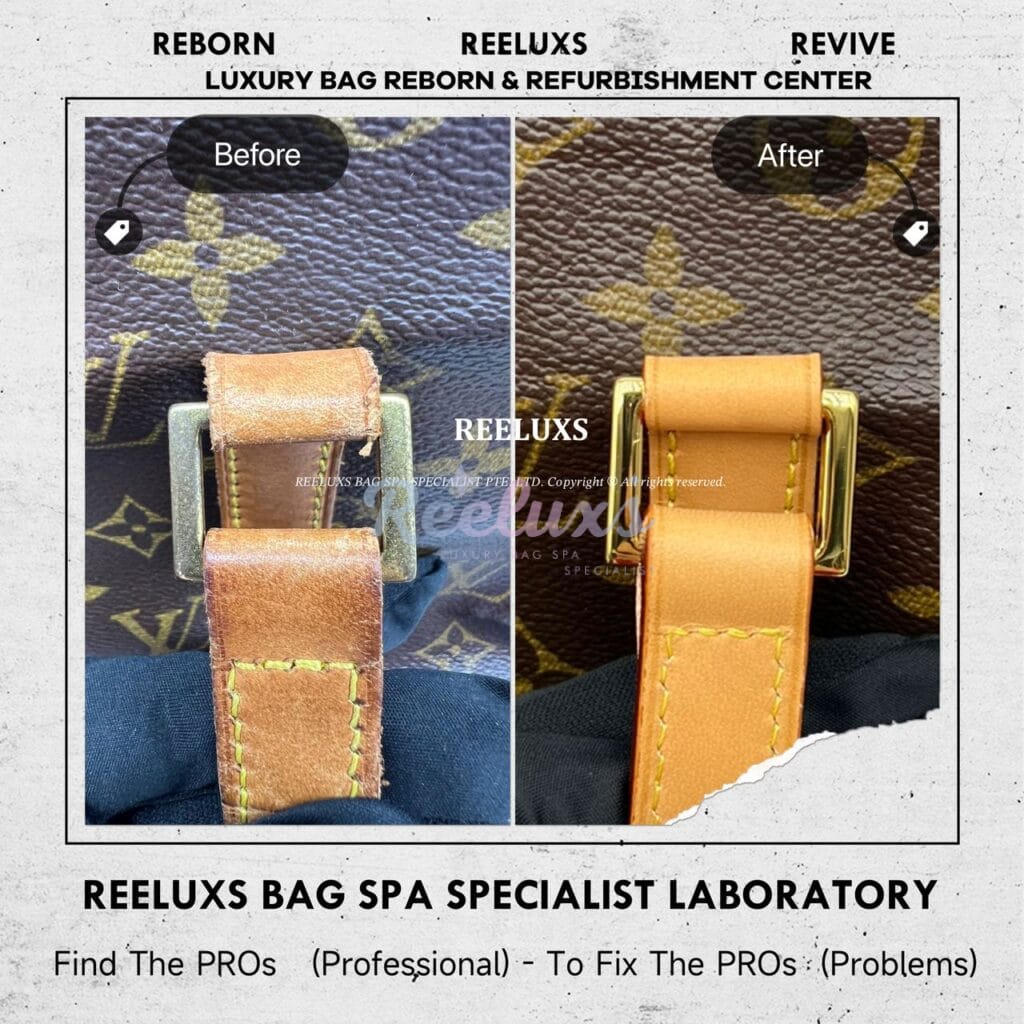 Cabas Piano Monogram Canvas Shoulder Bag Entire Vachetta Fully Stain & Peel Off Refurbishment — frame 8