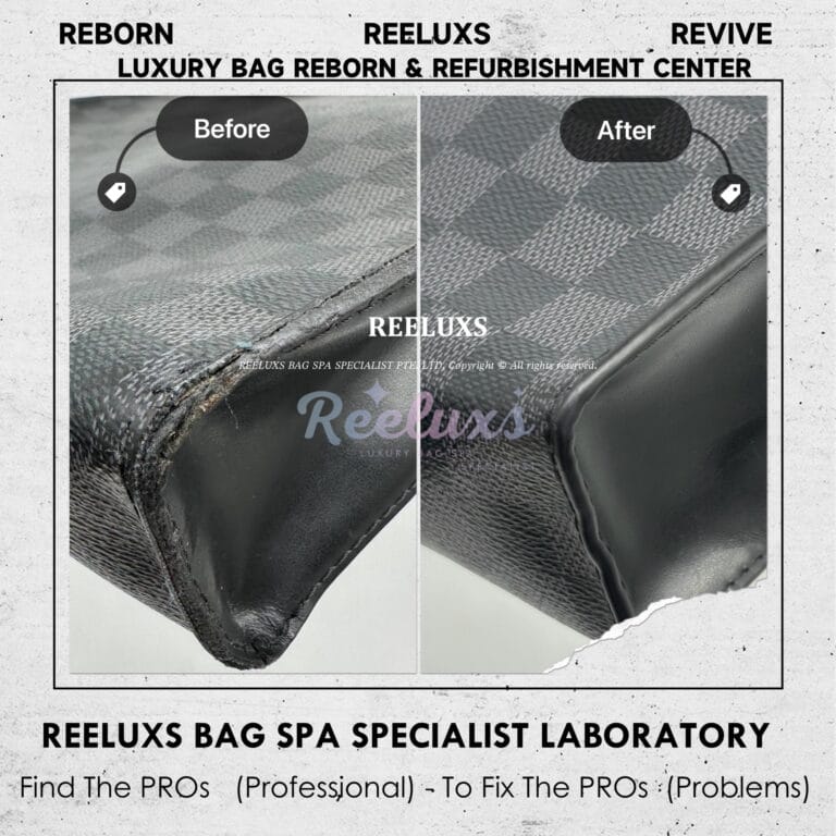 Louis Vuitton Damier Graphite Canvas Pochette Voyage MM Entire Oil Edge Crack & Damaged Replacement