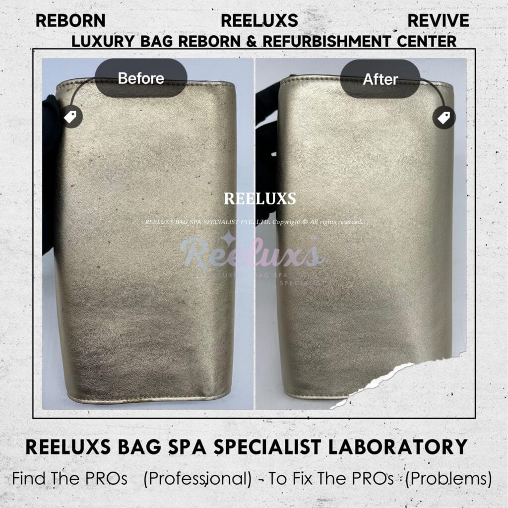 Louise Gold Metallic Clutch Metallic Mold Spot Oxidation Restoration — frame 5