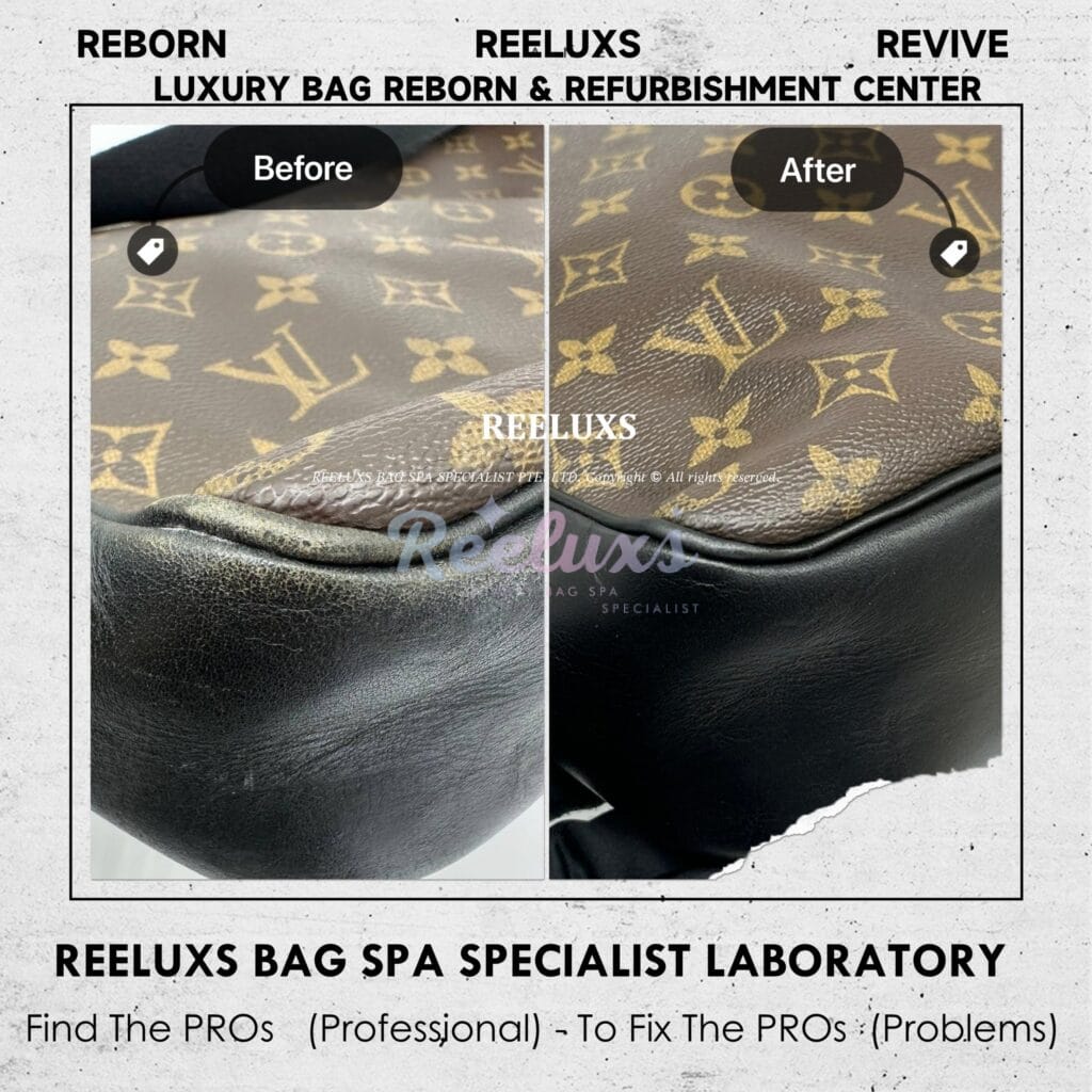 LOUIS VUITTON Macassar Bass MM Cross Body Leather Corner Faded Restoration — frame 1