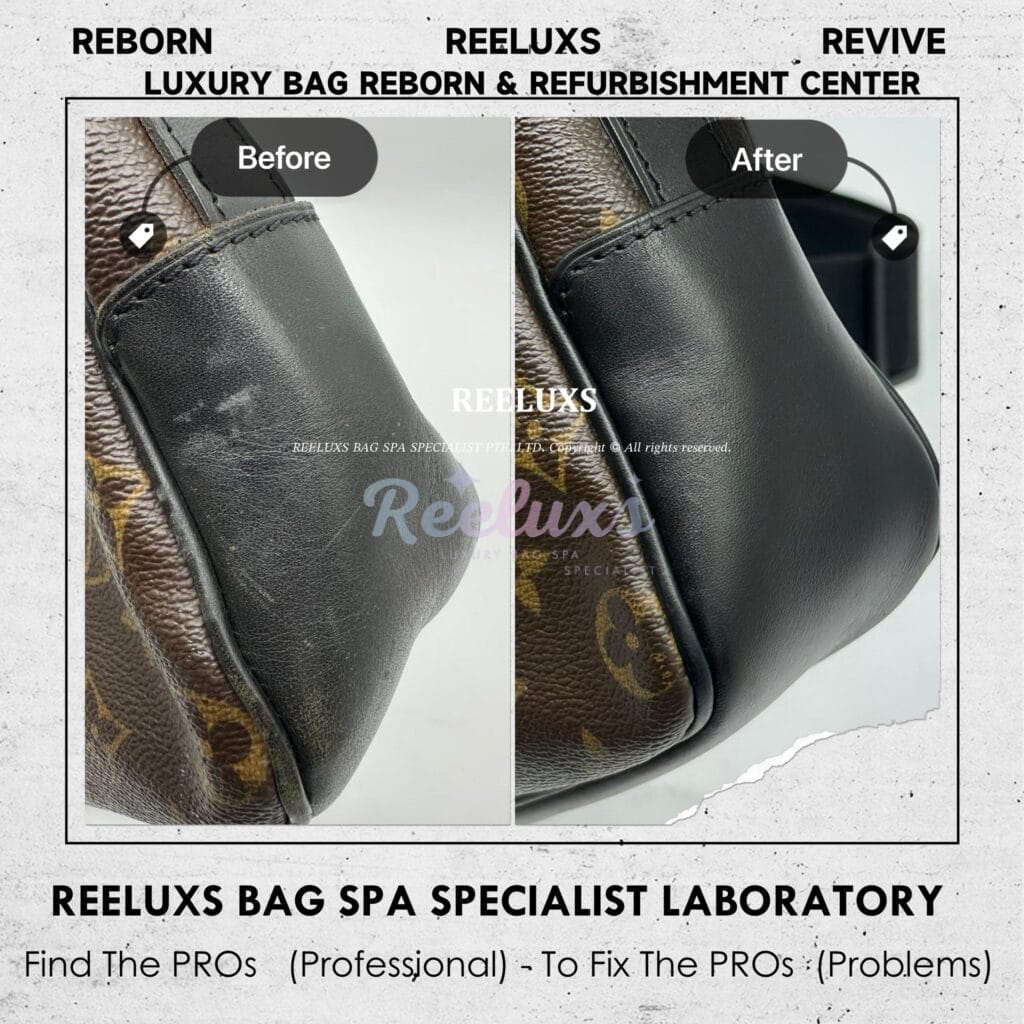 LOUIS VUITTON Macassar Bass MM Cross Body Leather Corner Faded Restoration — frame 3