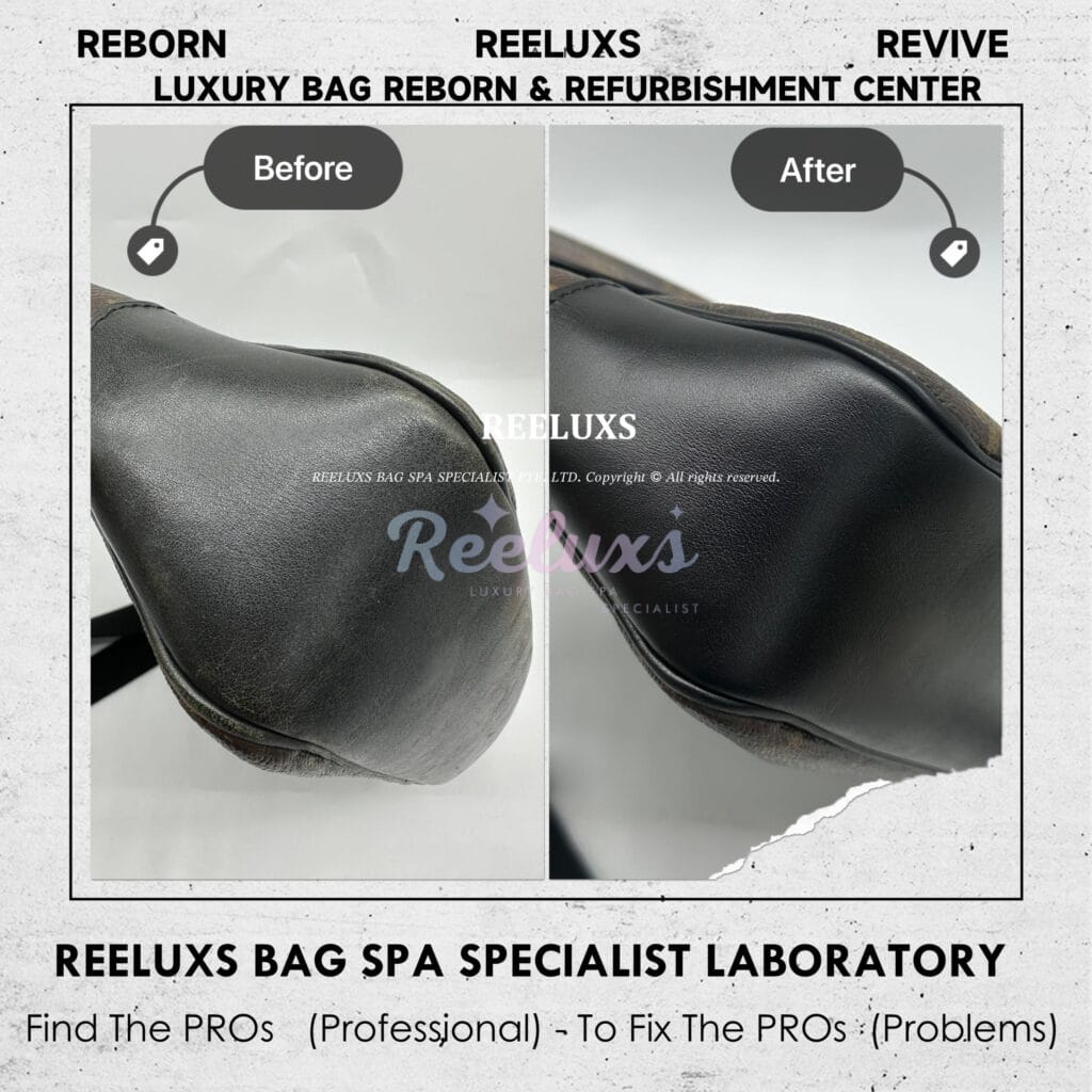 LOUIS VUITTON Macassar Bass MM Cross Body Leather Corner Faded Restoration — frame 4