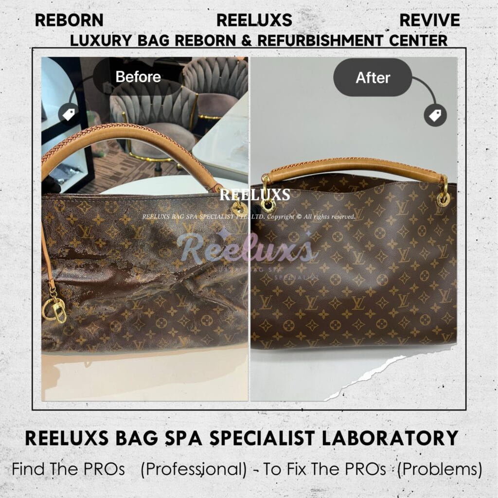 Monogram Canvas Artsy Tote Bag Canvas Coating Peel Off Damaged Refurbishment — frame 5
