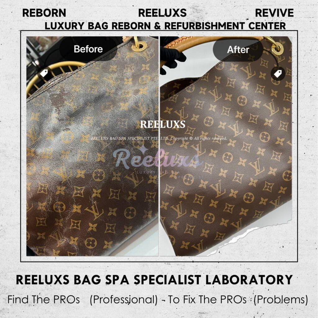 Monogram Canvas Artsy Tote Bag Canvas Coating Peel Off Damaged Refurbishment — frame 6