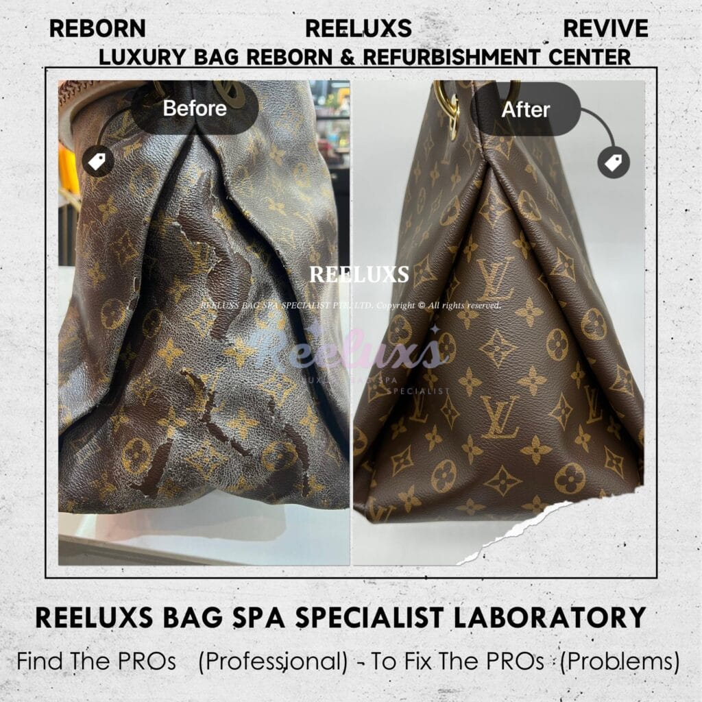 Monogram Canvas Artsy Tote Bag Canvas Coating Peel Off Damaged Refurbishment — frame 2