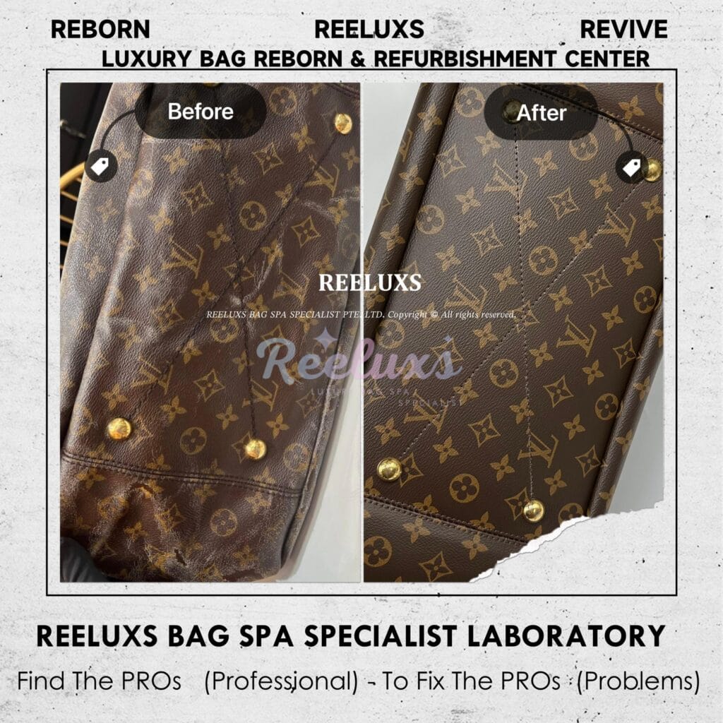 Monogram Canvas Artsy Tote Bag Canvas Coating Peel Off Damaged Refurbishment — frame 3