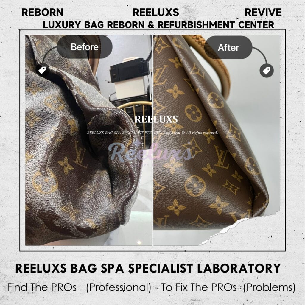 Monogram Canvas Artsy Tote Bag Canvas Coating Peel Off Damaged Refurbishment — frame 4