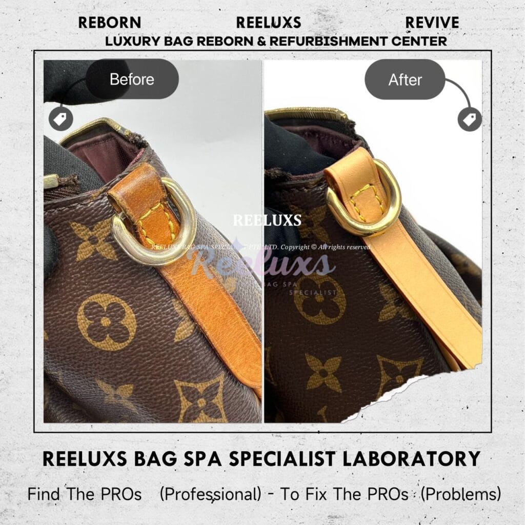 Turenne Monogram Canvas Handbag Vachetta Stain & Peel Off Replacement — frame 15