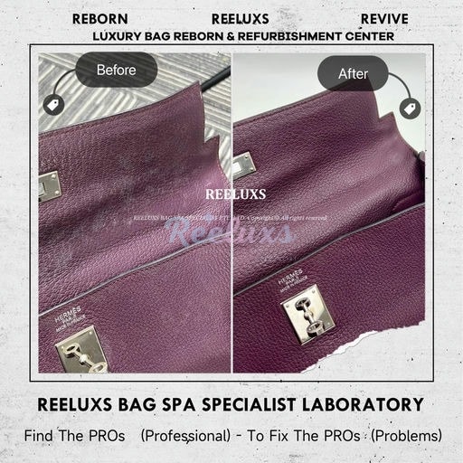 HERMES Kelly Handbag Leather Faded White Mold Problem Nano Mold Removal Treatment2