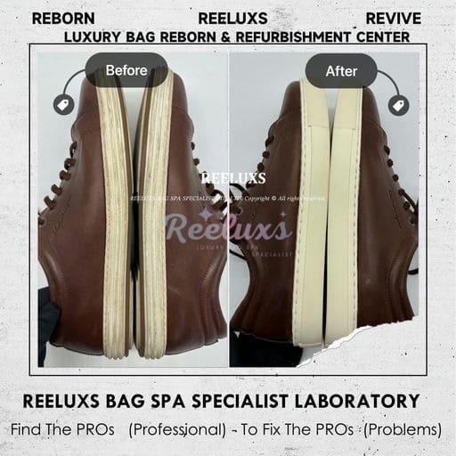 Brown Leather Shoes Sole Cracked & Damaged Oxidation Replacement to Plain Type — frame 6