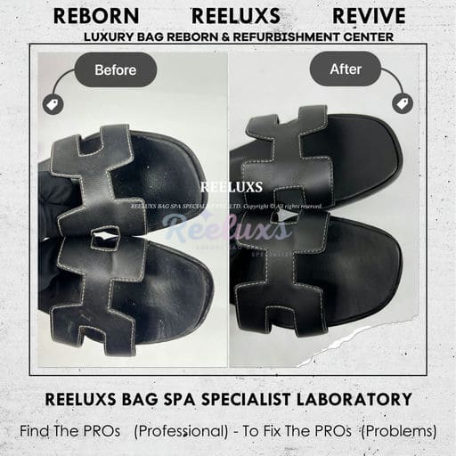 Women Black Leather Oran Sandals Front Glue Damaged Leather Peel Off Color… — frame 5