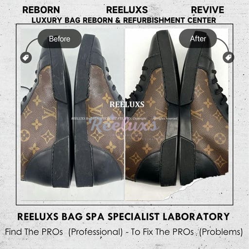 LOUIS VUITTON Match Up Sneaker Boot Canvas Oxidation Damaged Sole Crack Broken Refurbishment7