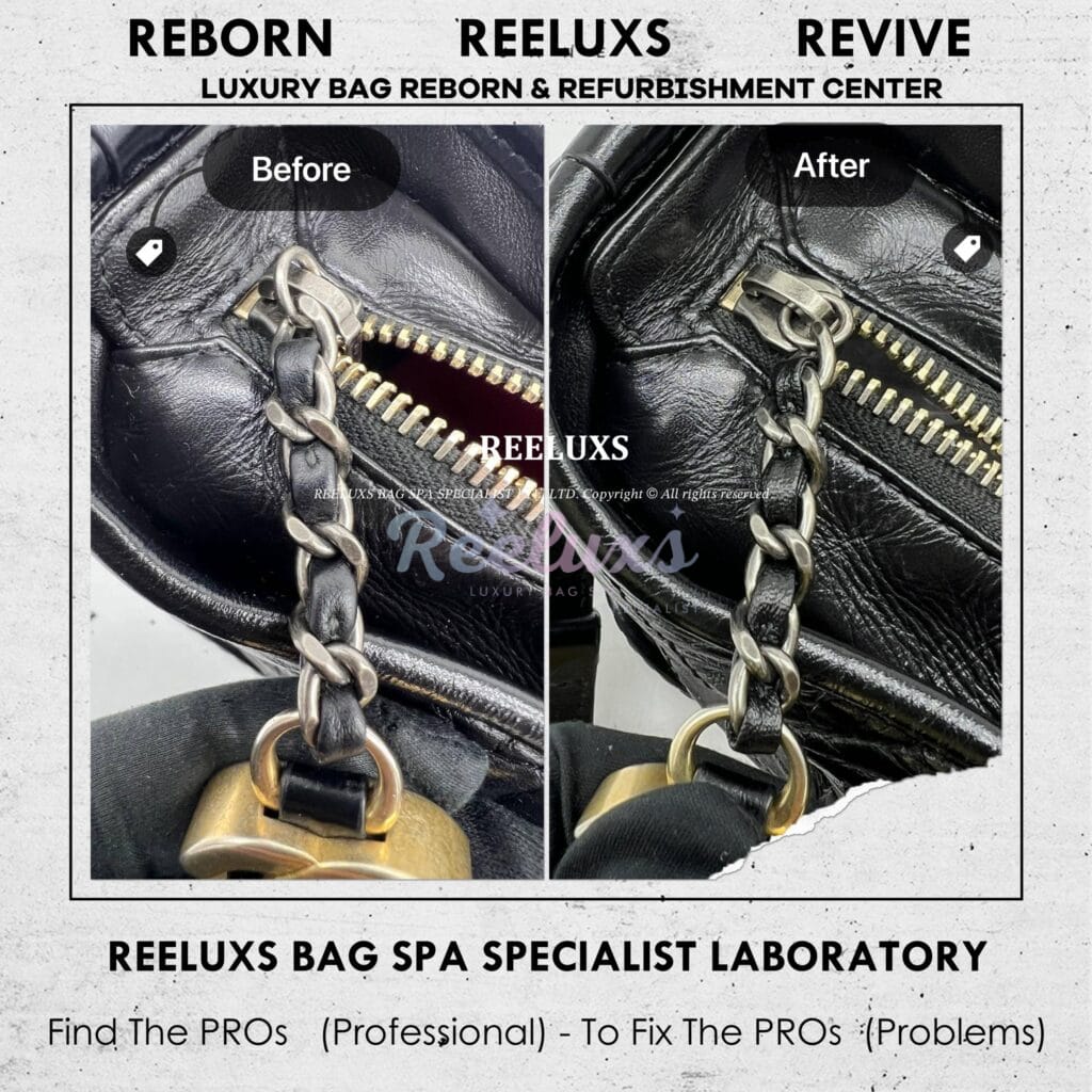 Gabrielle Small Hobo Bag Color Faded Color Stain Chain Leather Peel Off Oxidation Replacement — frame 13
