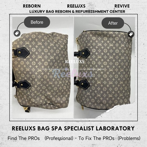LOUIS VUITTON Fabric Speedy Handbag Leather Pipping Peel Off Fabric Color Faded Fabric Corner Damaged Refurbishment — frame 4
