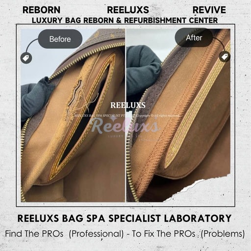 Montorgueil Shoulder Bag Zip Puller Lost Inner Trim Fabric Broken Vachetta Fully Stain & Damaged Refurbishment — frame 13
