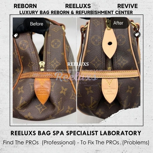 Montorgueil Shoulder Bag Zip Puller Lost Inner Trim Fabric Broken Vachetta Fully Stain & Damaged Refurbishment — frame 5
