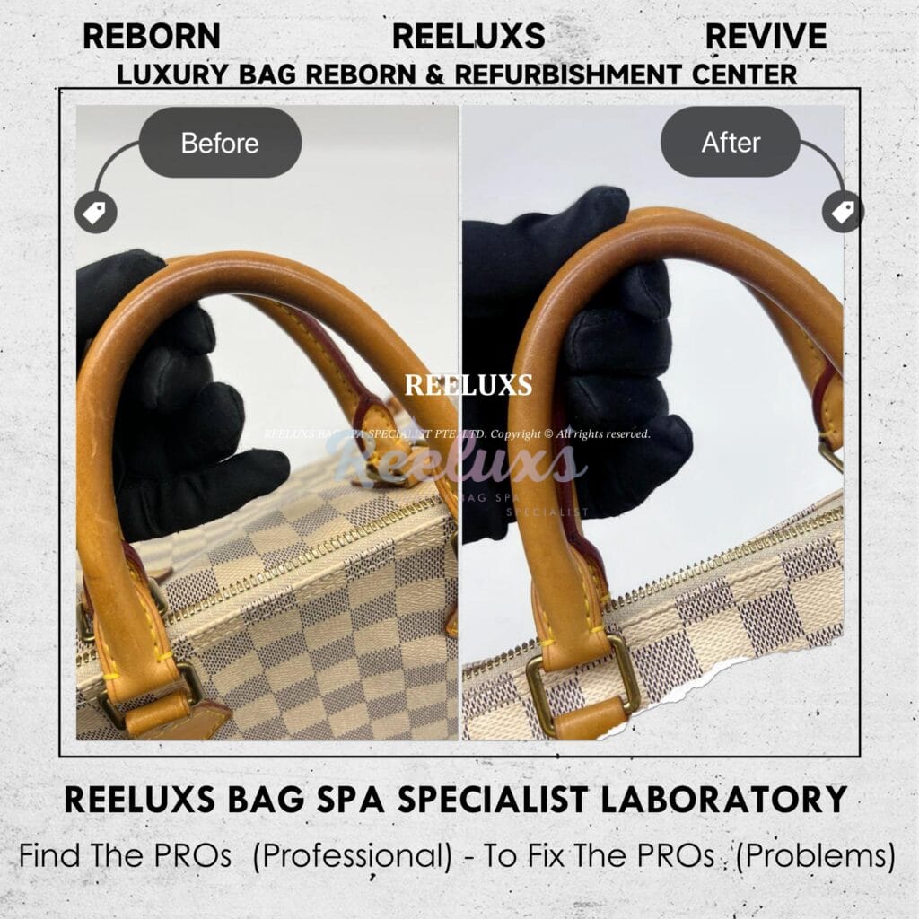 Speedy Damier Azur Vachetta Stain Problem Nano Vachetta Treatment — frame 2
