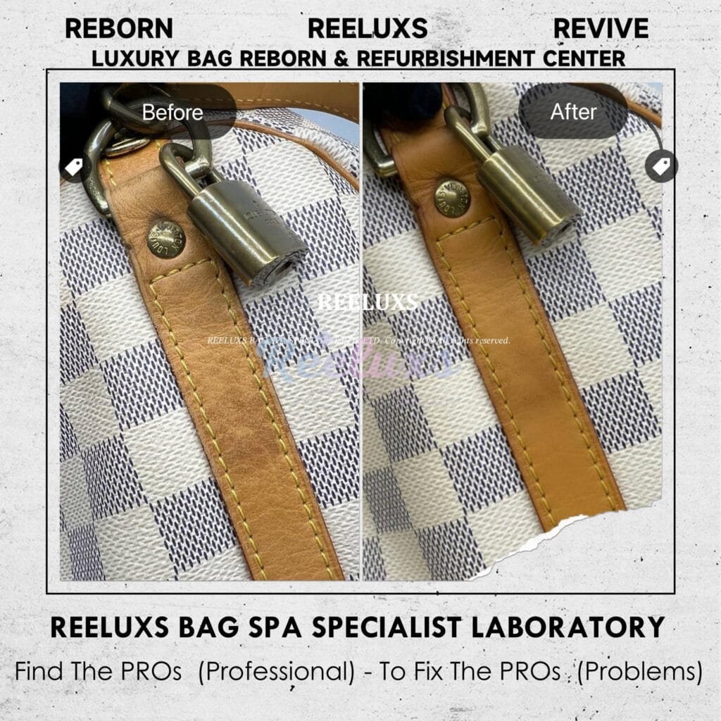 Speedy Damier Azur Vachetta Stain Problem Nano Vachetta Treatment — frame 3