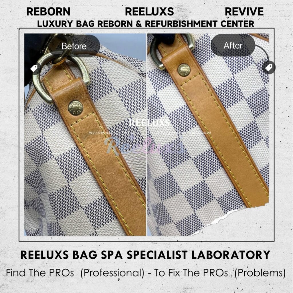 Speedy Damier Azur Vachetta Stain Problem Nano Vachetta Treatment — frame 4