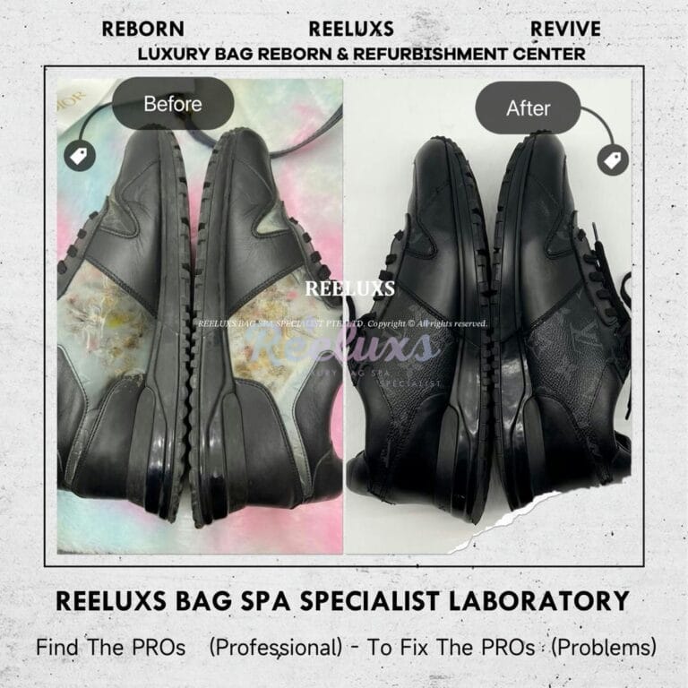 LOUIS VUITTON Run Away Sneaker Canvas Cracked Sole Damaged Oxidation Refurbishment