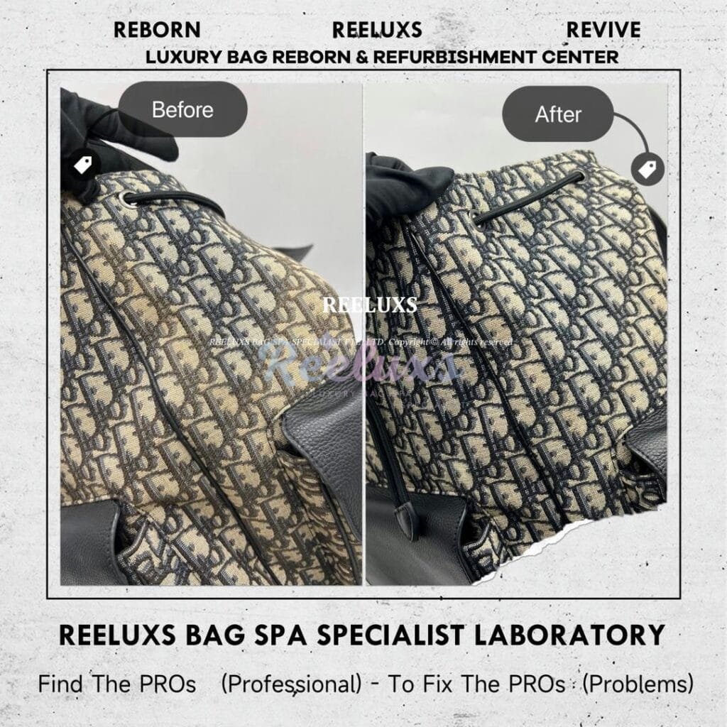 Saddle Backpack Leather Color Faded Oil Edge Melted & Fabric Color Faded — frame 8