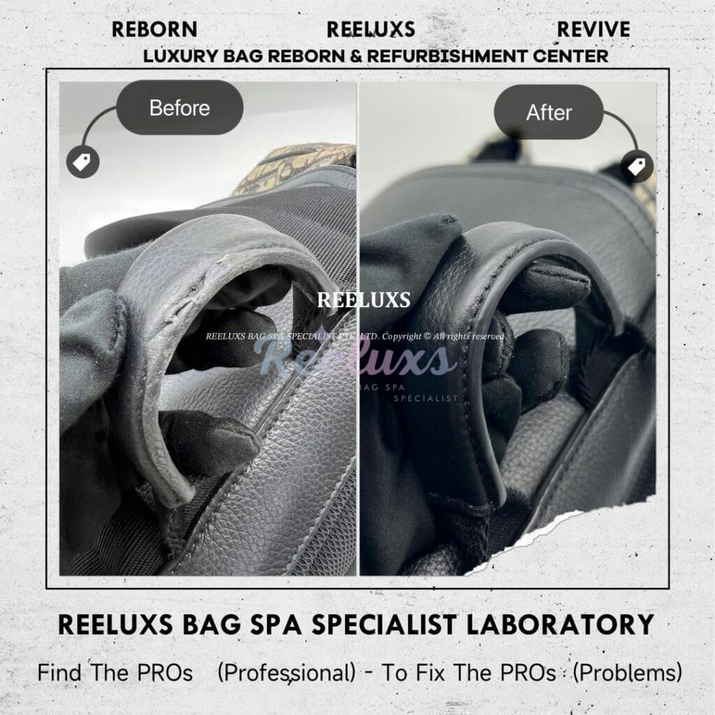 Saddle Backpack Leather Color Faded Oil Edge Melted & Fabric Color Faded — frame 13