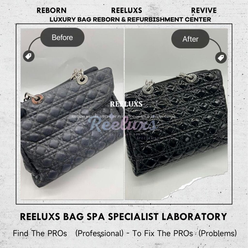 Soft Shopping Bag Patent Leather Mold Damaged Oxidation Patent Leather — frame 5