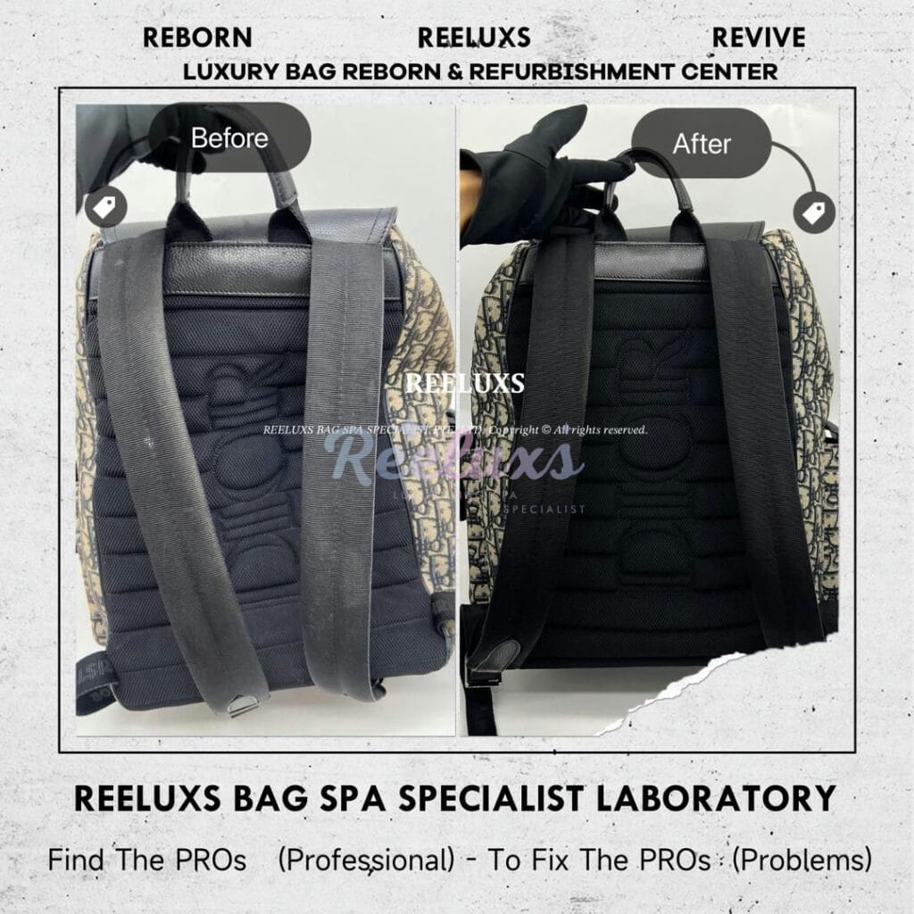 Saddle Backpack Leather Color Faded Oil Edge Melted & Fabric Color Faded — frame 9