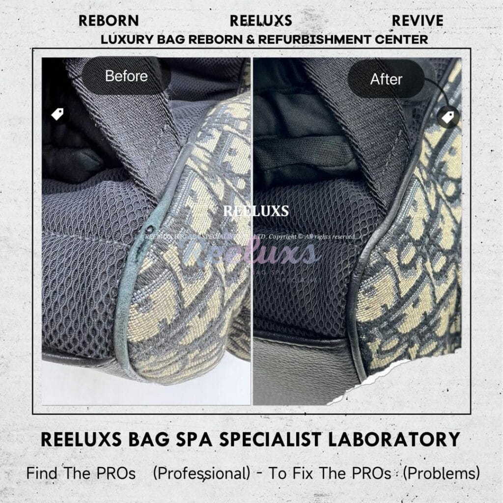 Saddle Backpack Leather Color Faded Oil Edge Melted & Fabric Color Faded — frame 11