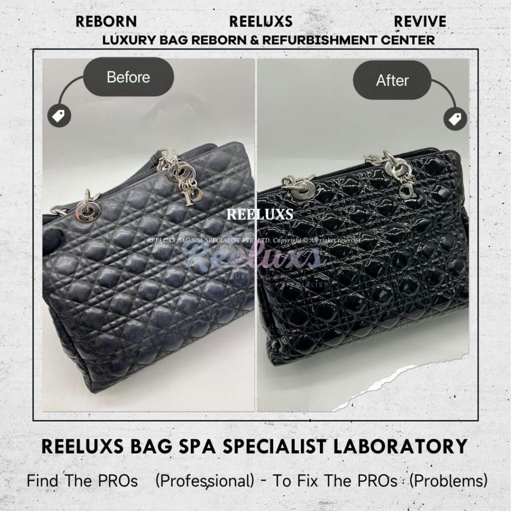 Soft Shopping Bag Patent Leather Mold Damaged Oxidation Patent Leather — frame 10