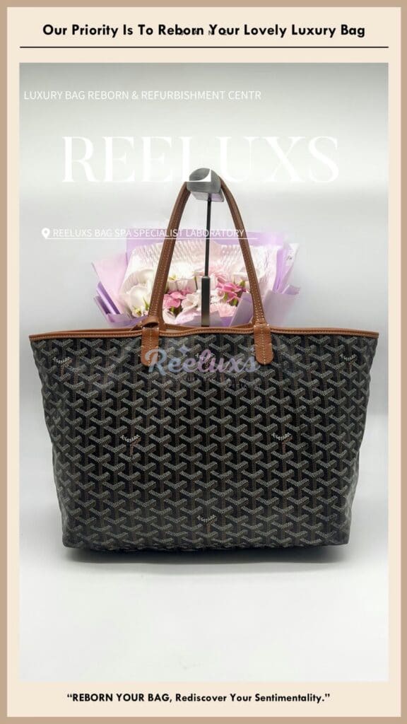 SAINT LOUIS Tote Bag Interior Coffee Stain Yellowish Problem Fabric Nano Spa Treatment — frame 2