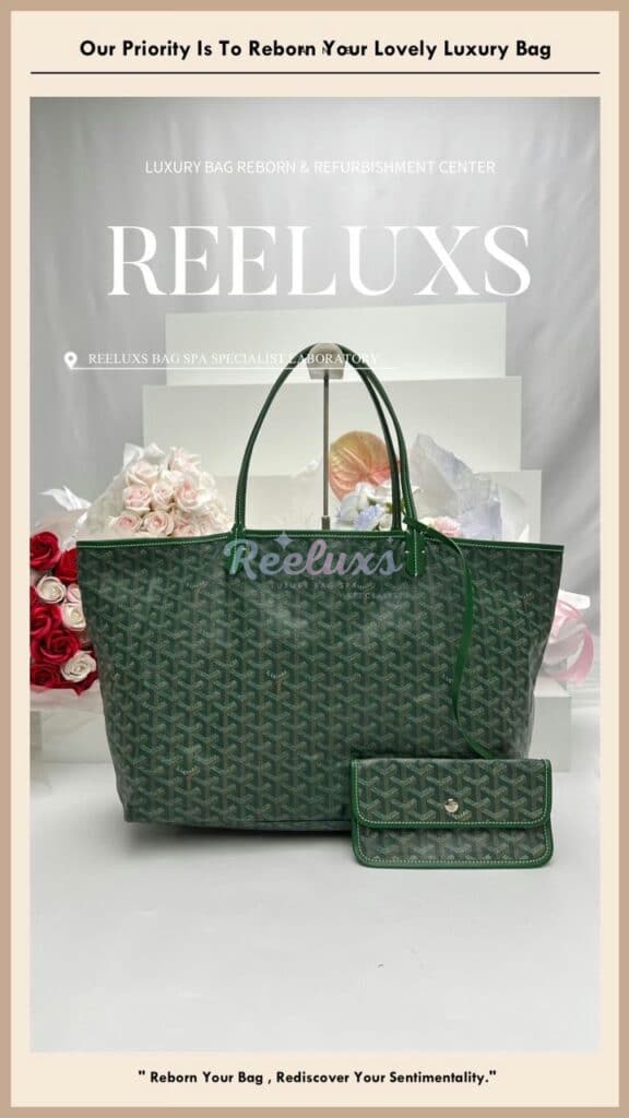 SAINT LOUIS Tote Bag Entire Leather Peel off & Cracked Refurbishment — frame 12