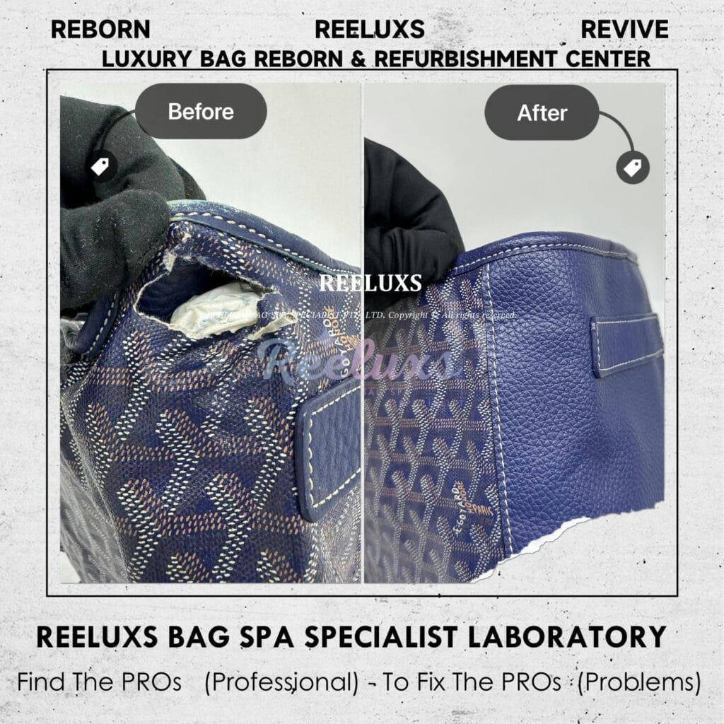 Saint Louis Tote Bag Inner Fabric Damage & Canvas Cracked & Broken Refrubishment — frame 9