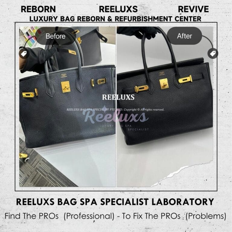 HERMES Birkin Handbag Color Faded Scratches & Corner Peel Off Restoration