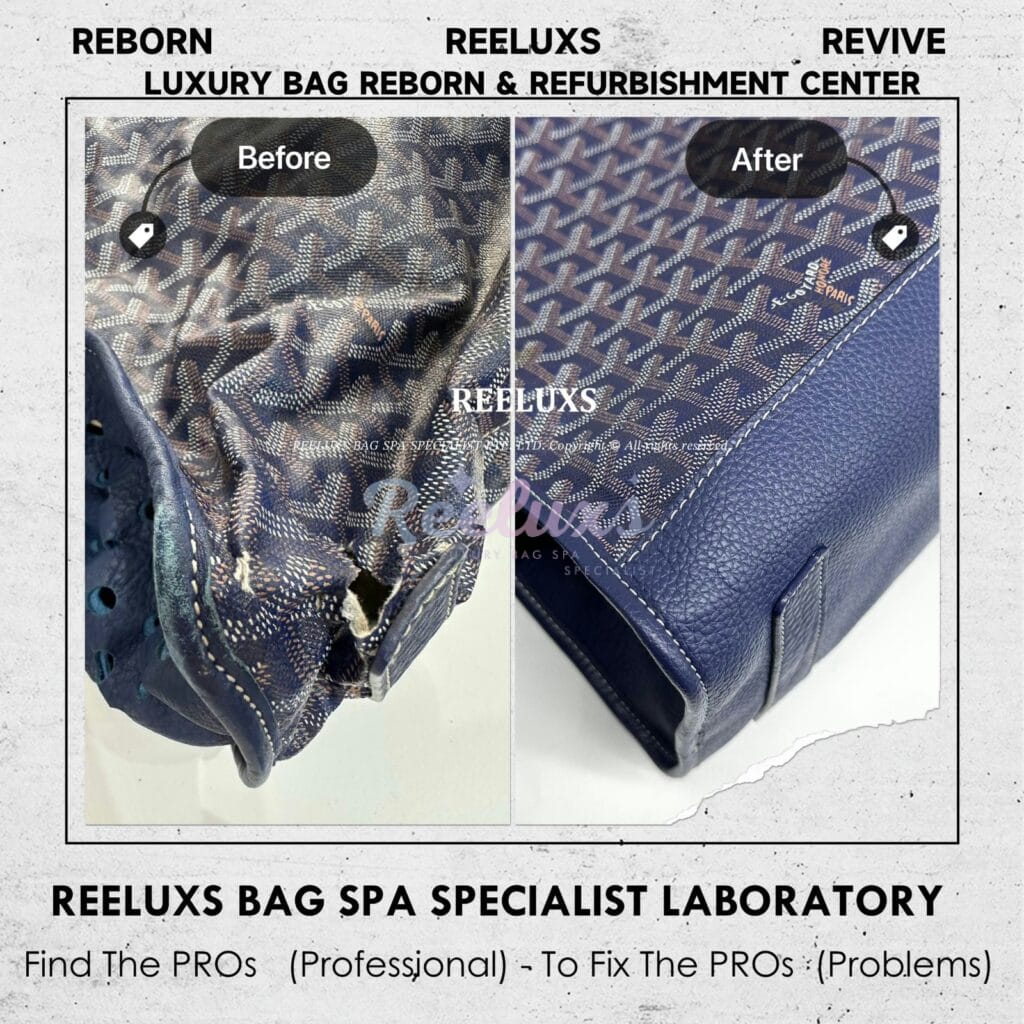 Saint Louis Tote Bag Inner Fabric Damage & Canvas Cracked & Broken Refrubishment — frame 5
