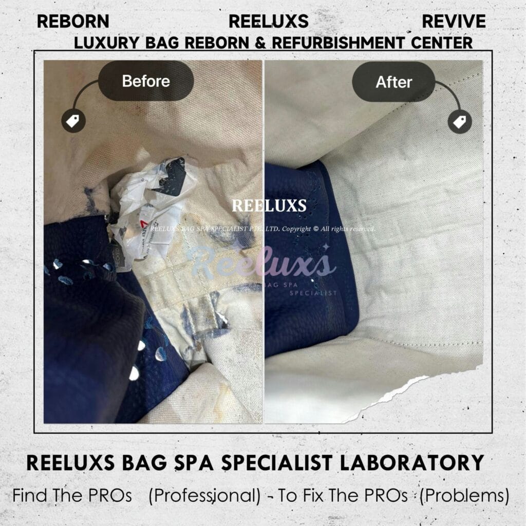 Saint Louis Tote Bag Inner Fabric Damage & Canvas Cracked & Broken Refrubishment — frame 3