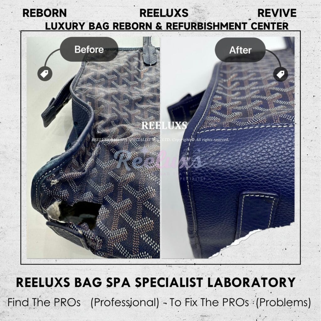 Saint Louis Tote Bag Inner Fabric Damage & Canvas Cracked & Broken Refrubishment — frame 2