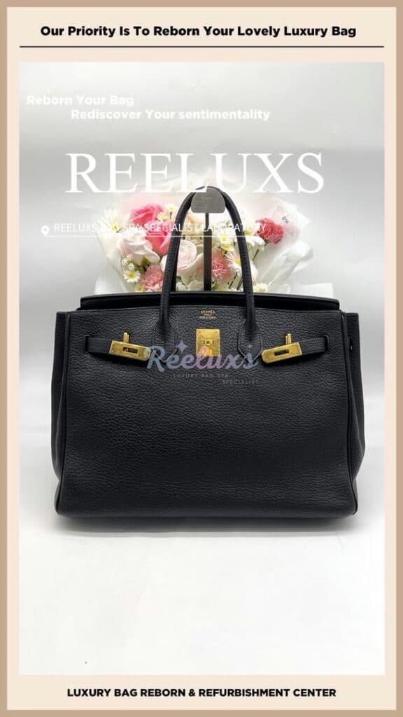 Birkin Handbag Color Faded Scratches & Corner Peel Off Restoration — frame 2