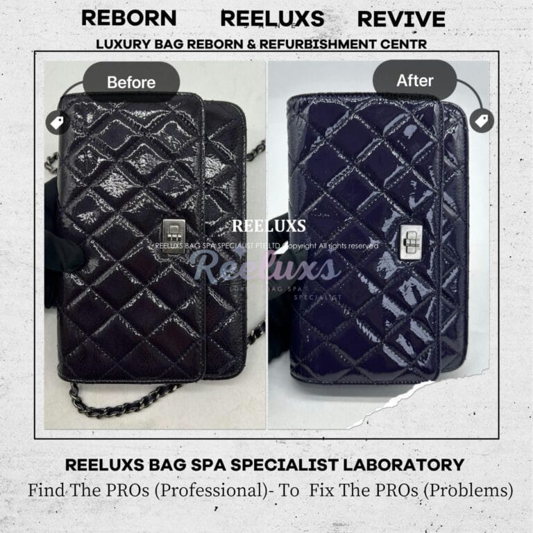 CHANEL Patent Leather Wallet On Chain Patent Color Oxidation Restoration