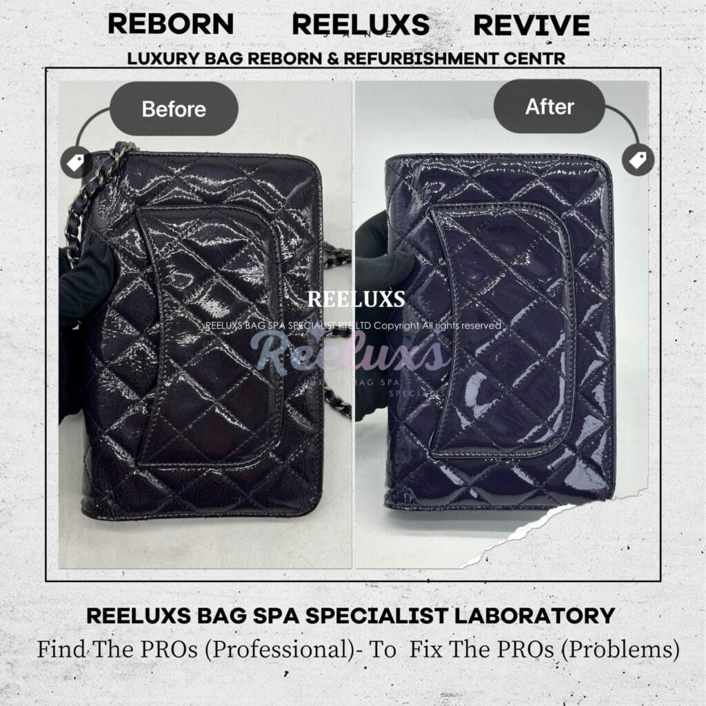 Patent Leather Wallet On Chain Patent Color Oxidation Restoration — frame 2