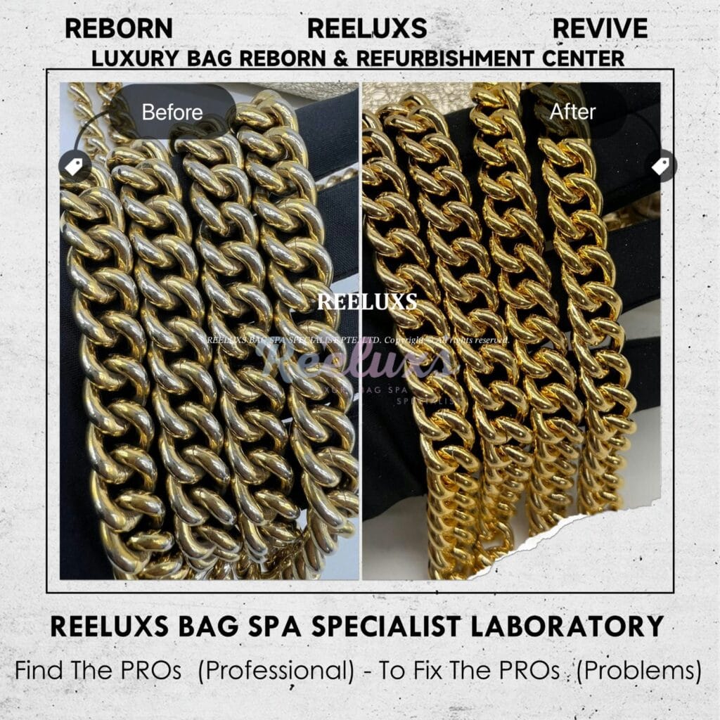 Padlock Bag Metallic Faded Mold Damage & Gold Hardware Oxidation Refurbishment — frame 11