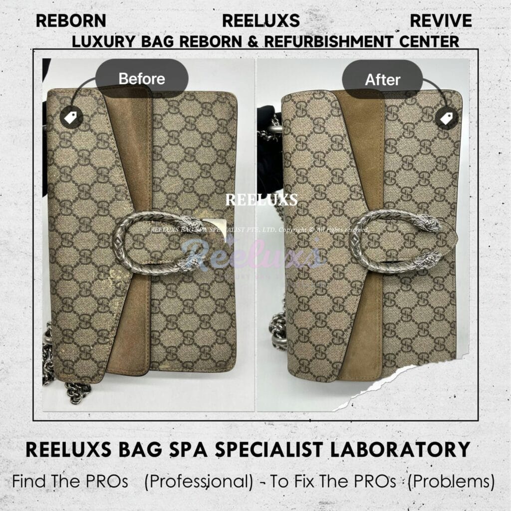 Dionysus GG Supreme Shoulder Bag Canvas Peel Off & Sticky Oxidation Refurbishment — frame 5