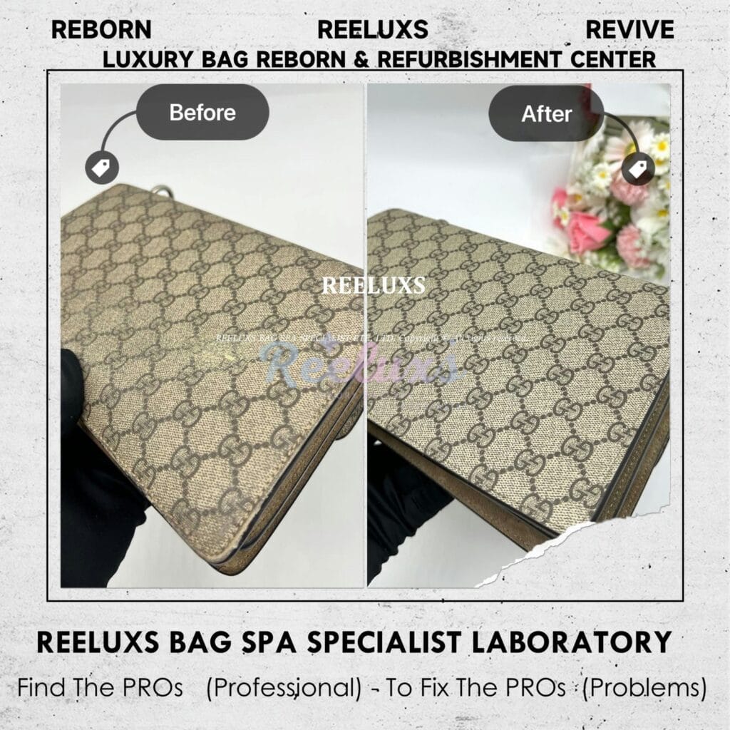 Dionysus GG Supreme Shoulder Bag Canvas Peel Off & Sticky Oxidation Refurbishment — frame 8