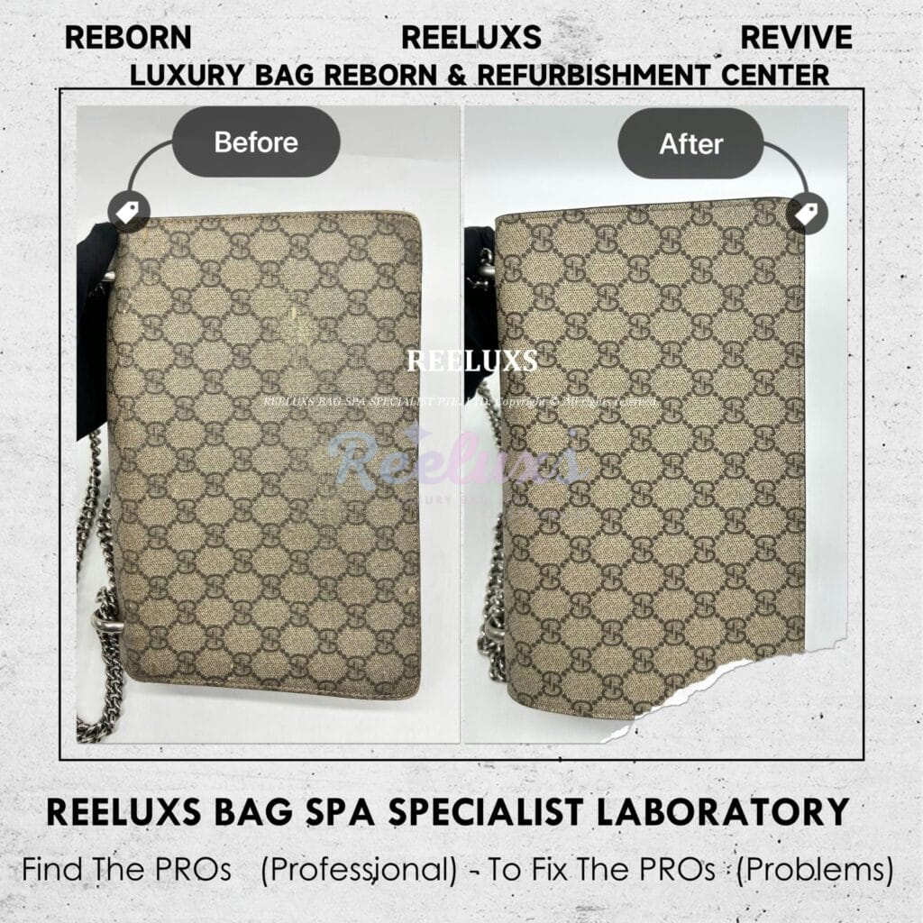 Dionysus GG Supreme Shoulder Bag Canvas Peel Off & Sticky Oxidation Refurbishment — frame 10