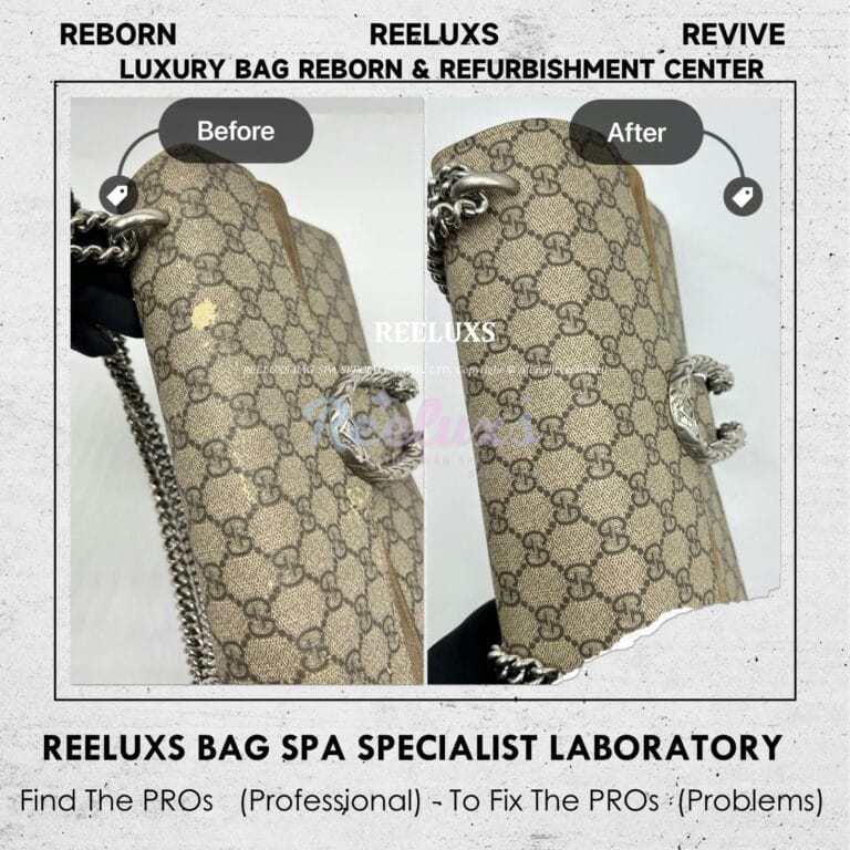 GUCCI Dionysus GG Supreme  Shoulder Bag Canvas Peel Off & Sticky Oxidation Refurbishment