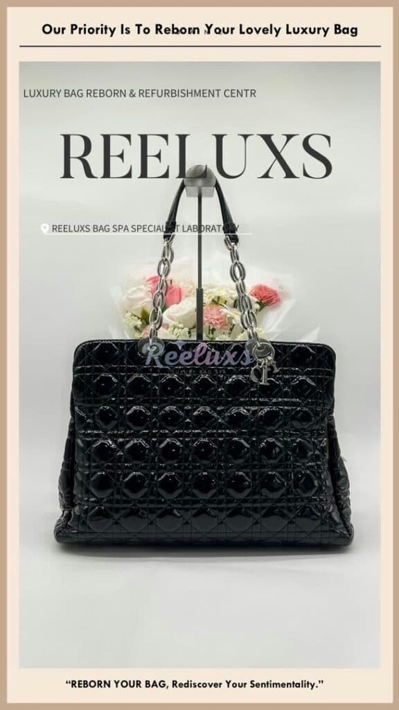 Soft Shopping Bag Patent Leather Mold Damaged Oxidation Patent Leather — frame 3
