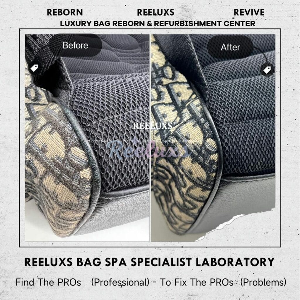 Saddle Backpack Leather Color Faded Oil Edge Melted & Fabric Color Faded — frame 14