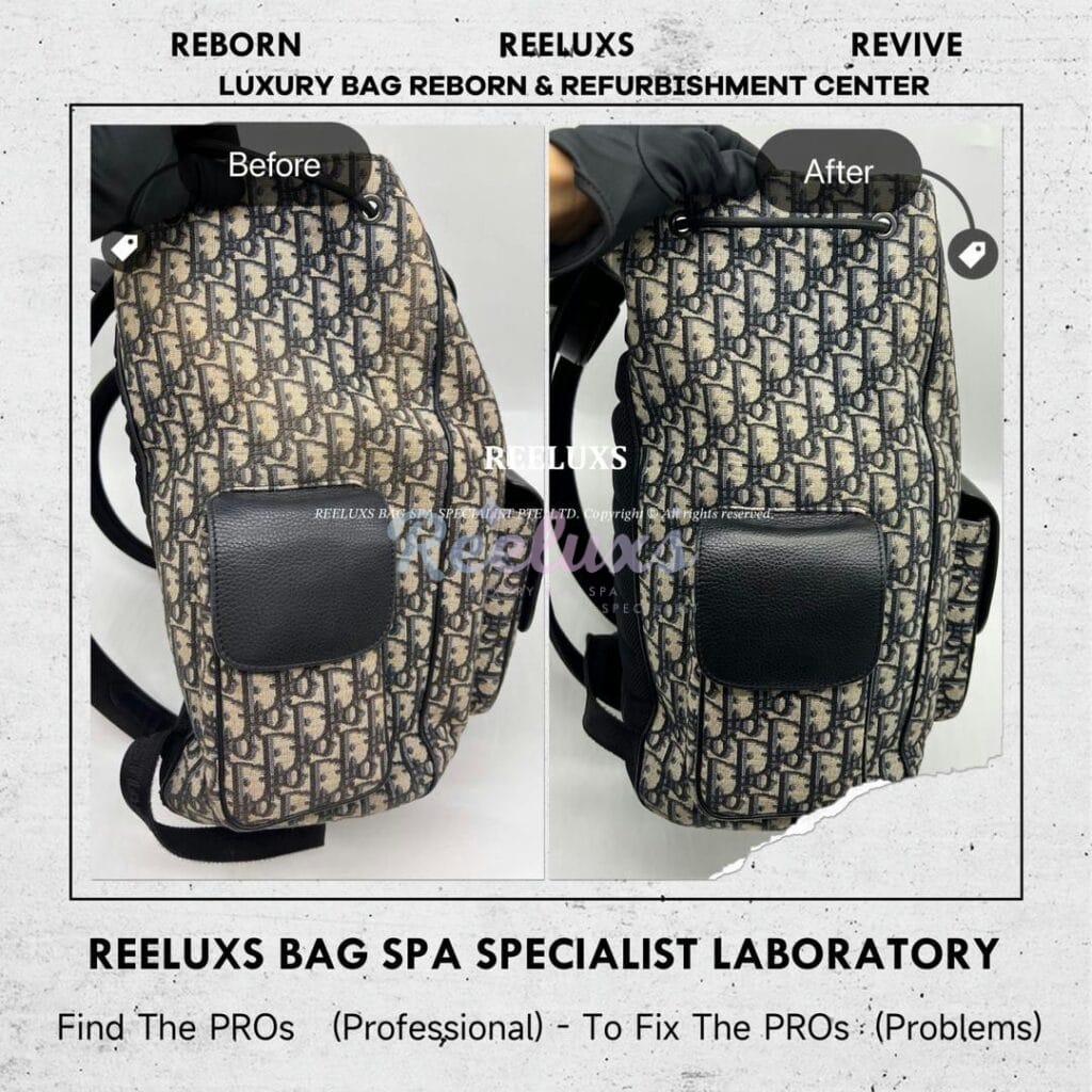 Saddle Backpack Leather Color Faded Oil Edge Melted & Fabric Color Faded — frame 3