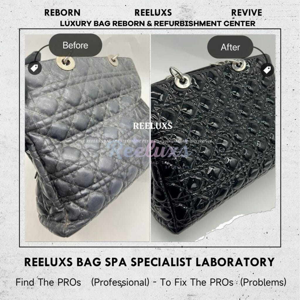 Soft Shopping Bag Patent Leather Mold Damaged Oxidation Patent Leather — frame 1