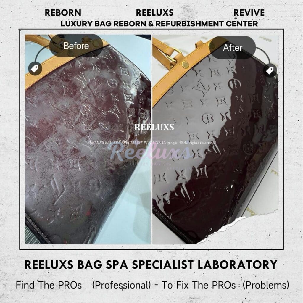 Monogram Vernis Brea MM Patent Mold Oxidation Refurbishment — frame 1